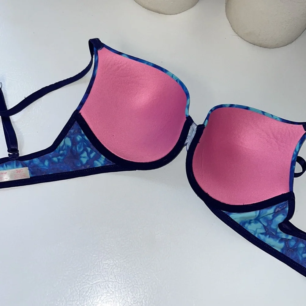 VS PINK 34C Bright Blue Tie Dye Wear Everywhere Push-up Bra Victoria’s Secret!